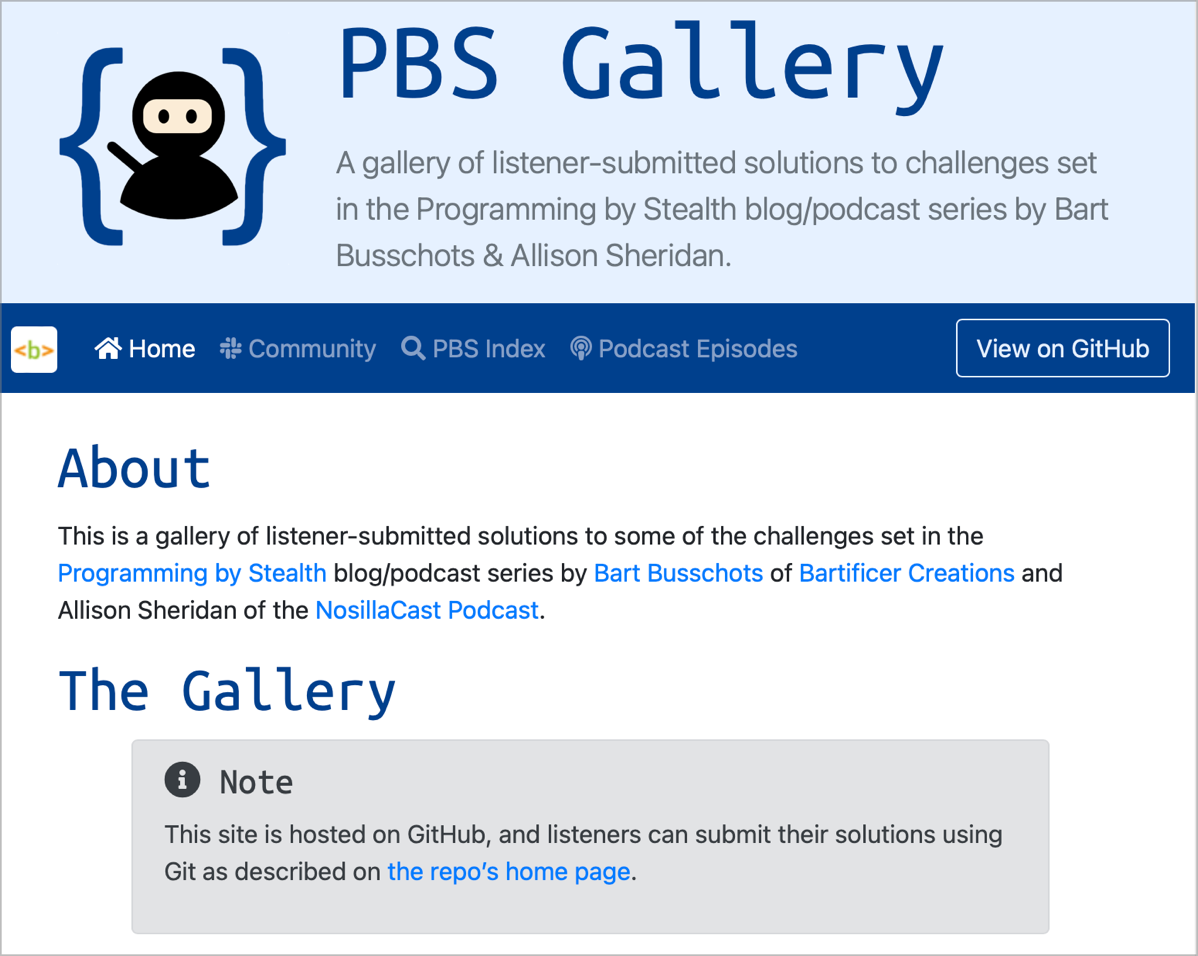 PBS Gallery at pbs.bartificer.net