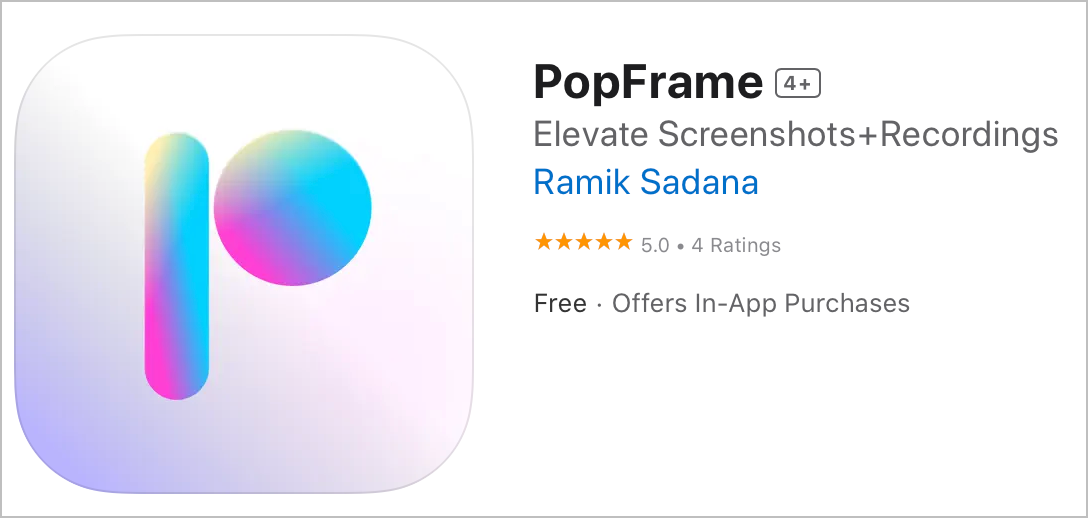 PopFrame in App Store