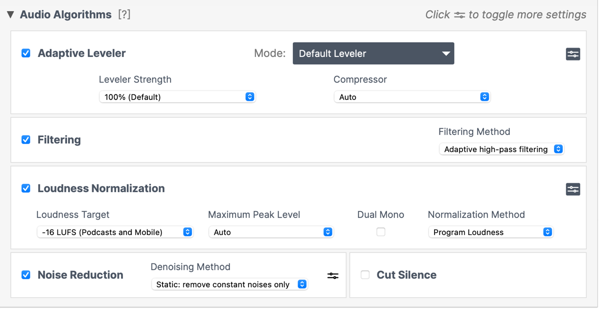Auphonic Audio Algorithms.png Auphonic Audio Algorithms