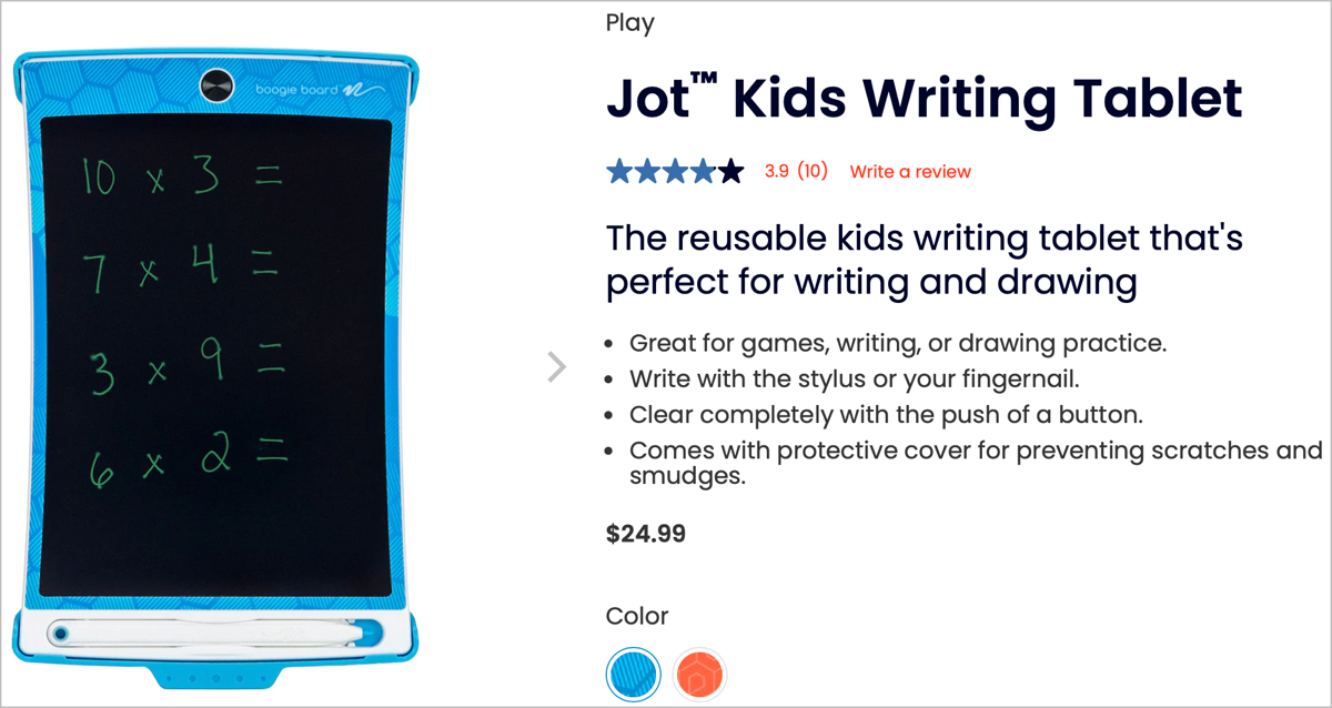Jot Kids in Blue.png Jot Kids in Blue on top and bottom with white styuls clipped to bottom and erase button at the top