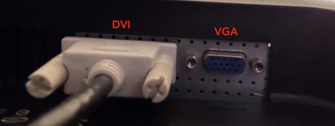 Merlee s Display from underneath showing just DVI and VGA