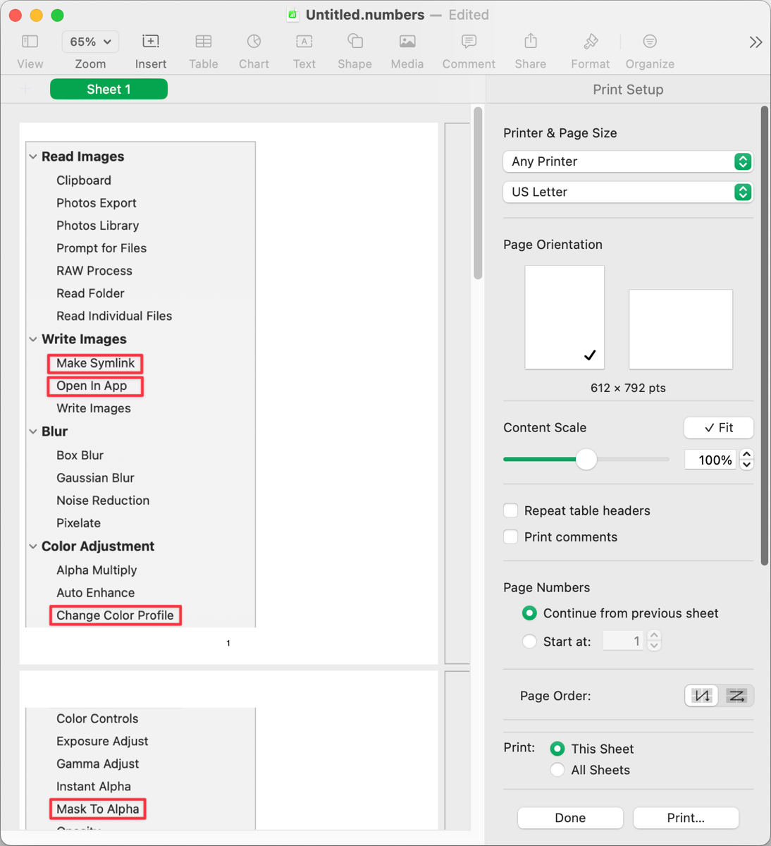 Screenshot Spread Across Pages in Print Setup