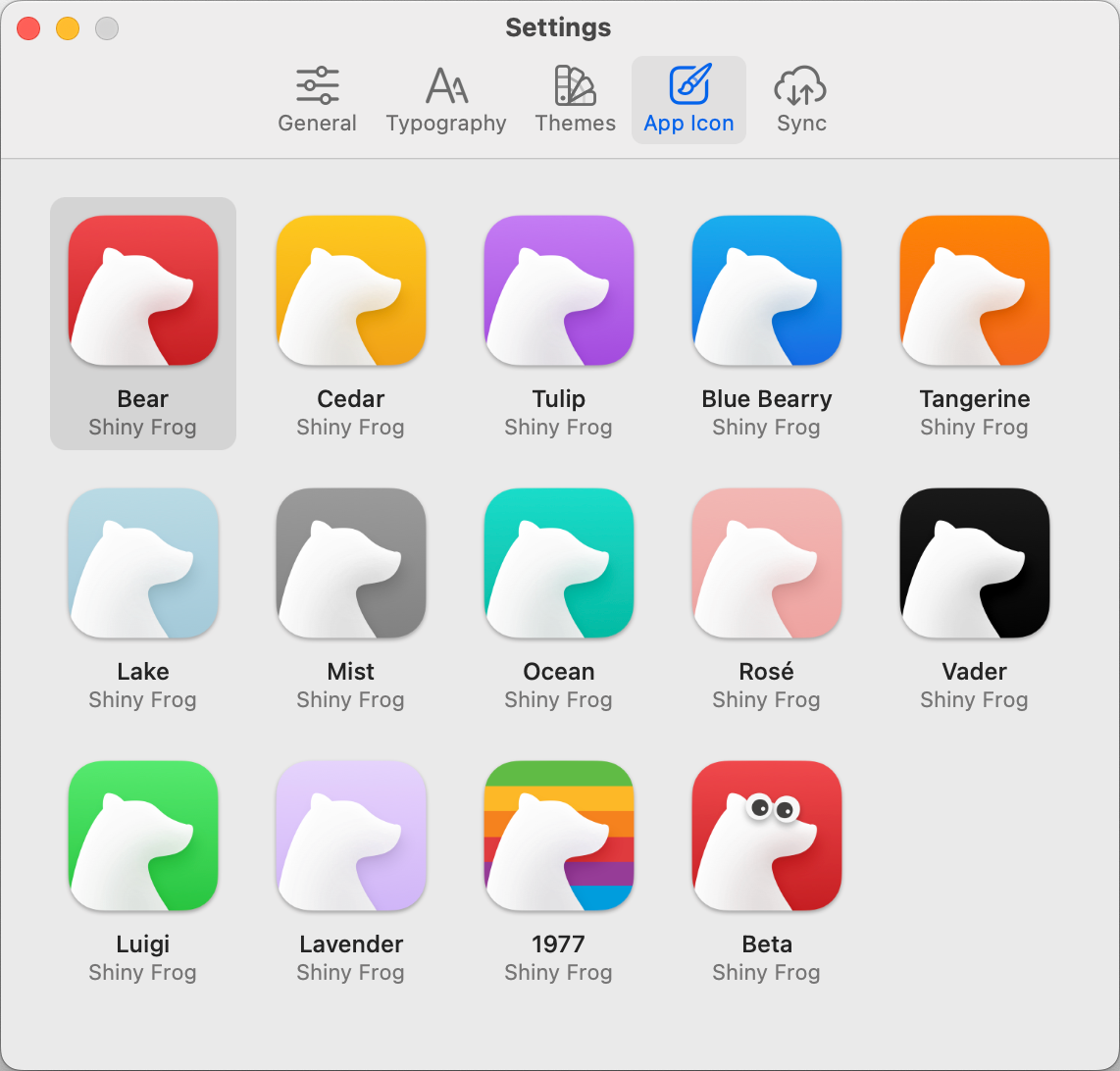Bear App Icons