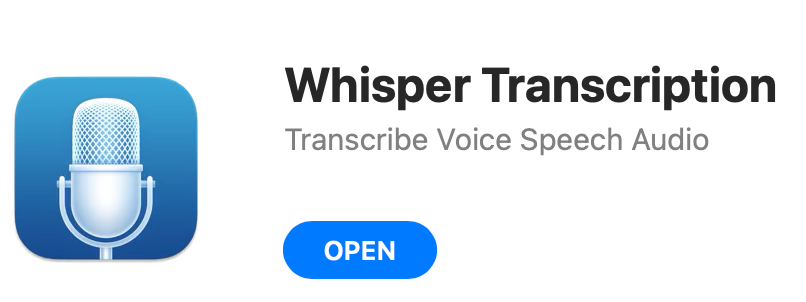 Whisper Transcription in the Mac App Store
