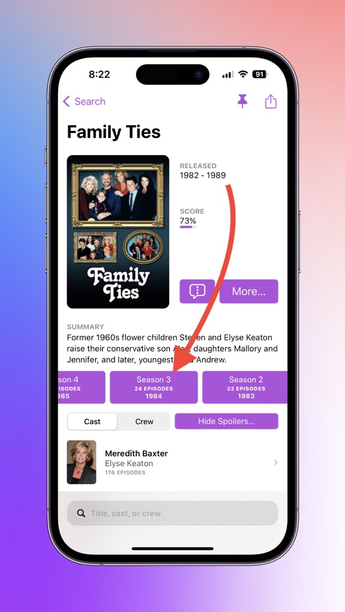 Callsheet Family Ties Showing Season 3.jpg Callsheet Family Ties Showing Season 3