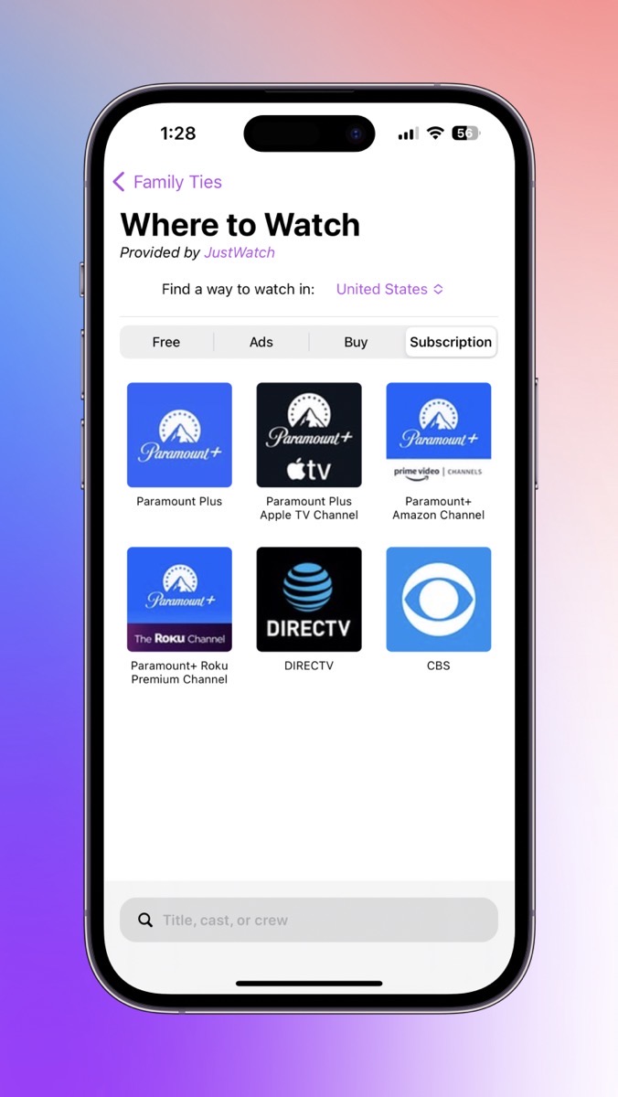 Callsheet Where to Watch showing free ads buy and subscription.jpg Callsheet Where to Watch showing free ads buy and subscription