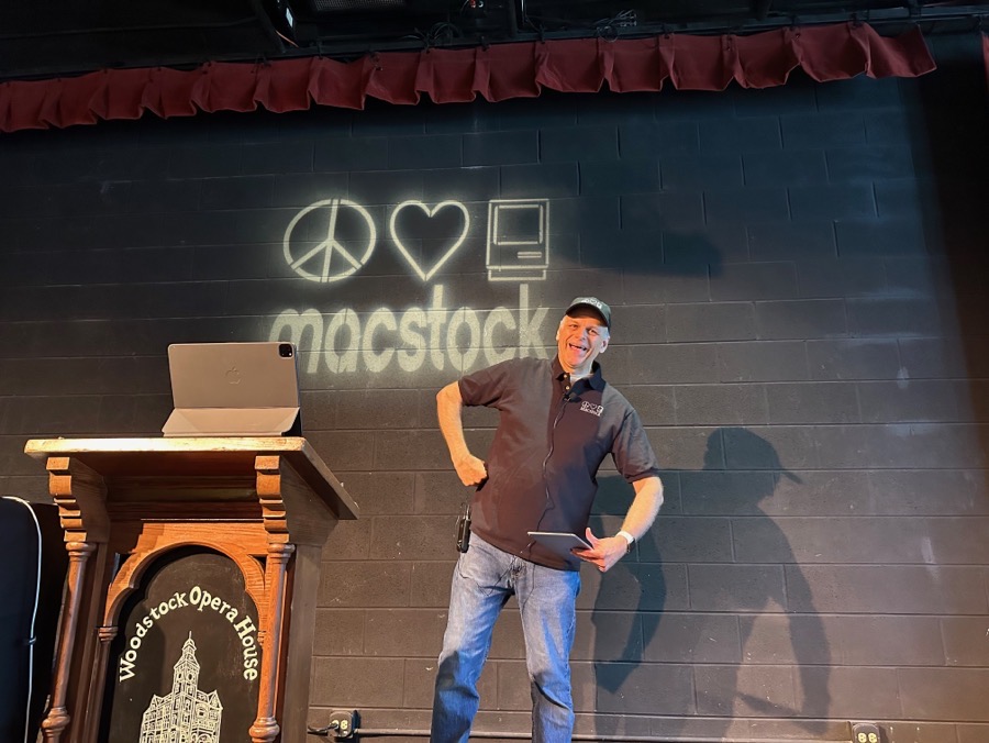 Mike Potter silly on stage Macstock.jpeg Mike Potter silly on stage Macstock