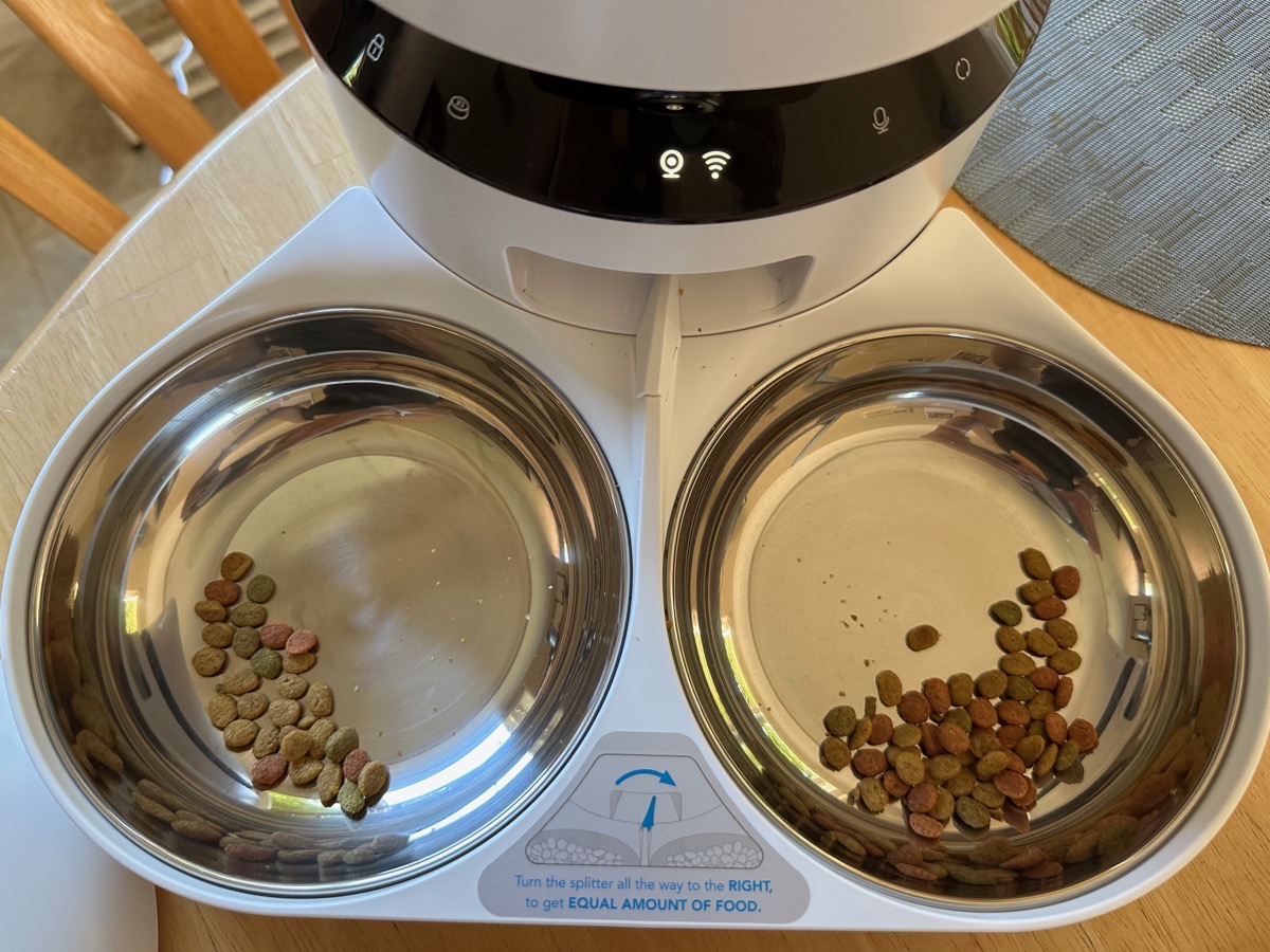 PETLIBRO looking down at two bowls with rotator thing.jpeg PETLIBRO looking down at two bowls with rotator thing