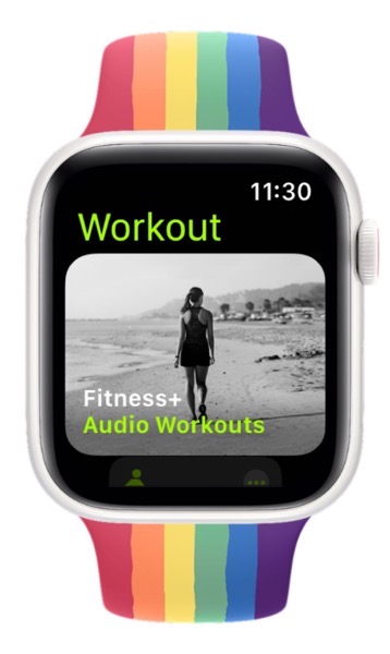 Audio Workouts rudely at the top of the Apple Watch screen