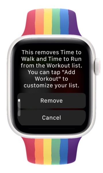 Confirmation that you can remove time to walk and run but you can add them back