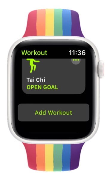 Tai Chi and Add Workout below that