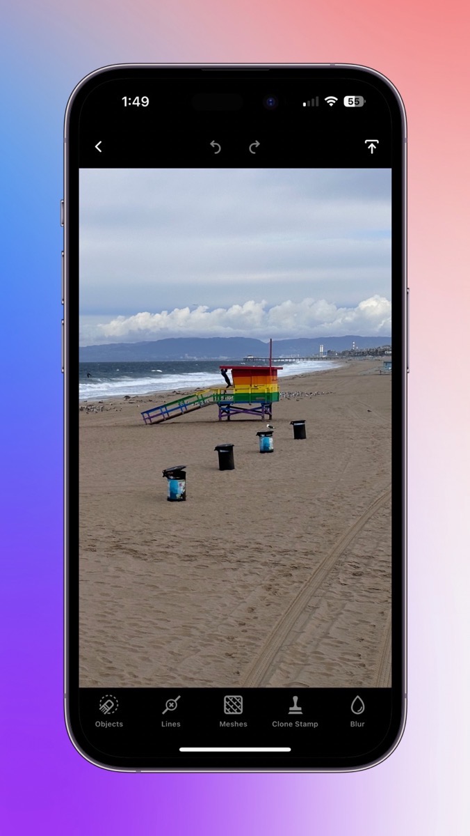 Trash cans on beach