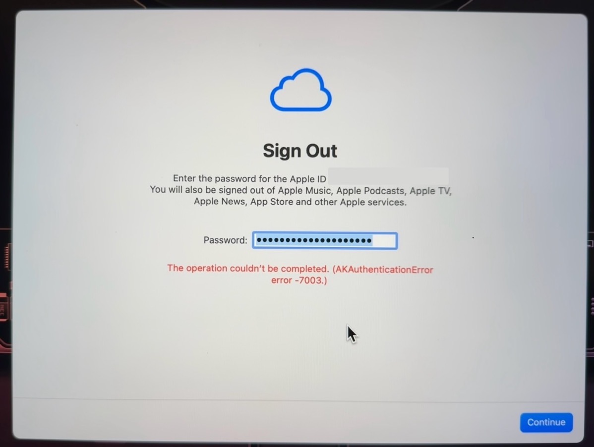 Sign out AKAuthenticationError