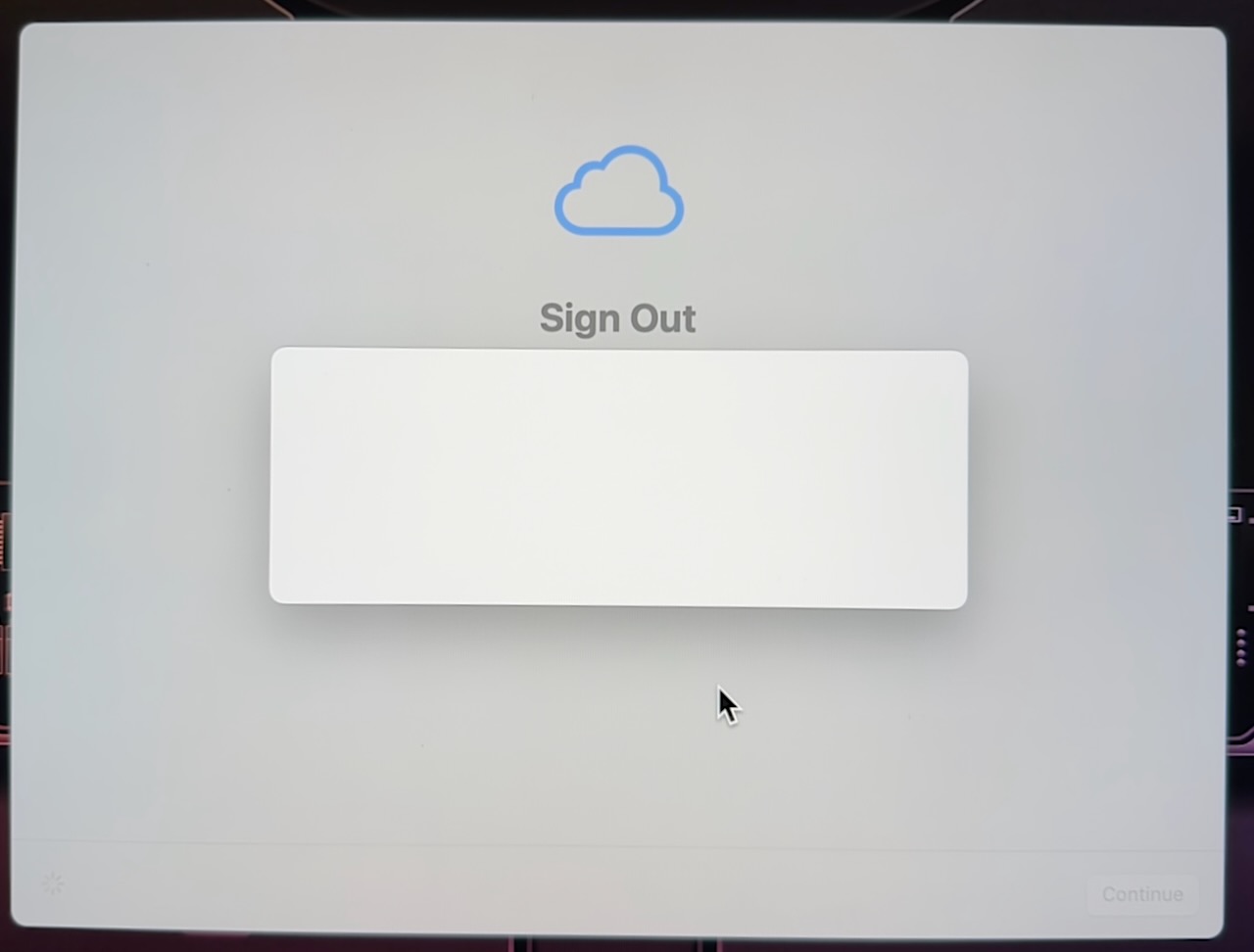 Sign Out Blank Screen