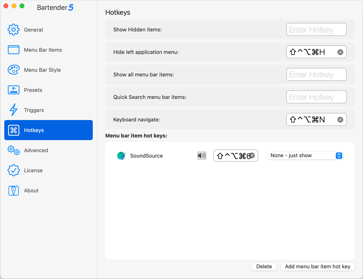 Hotkeys with SoundSource Specific Hotkey