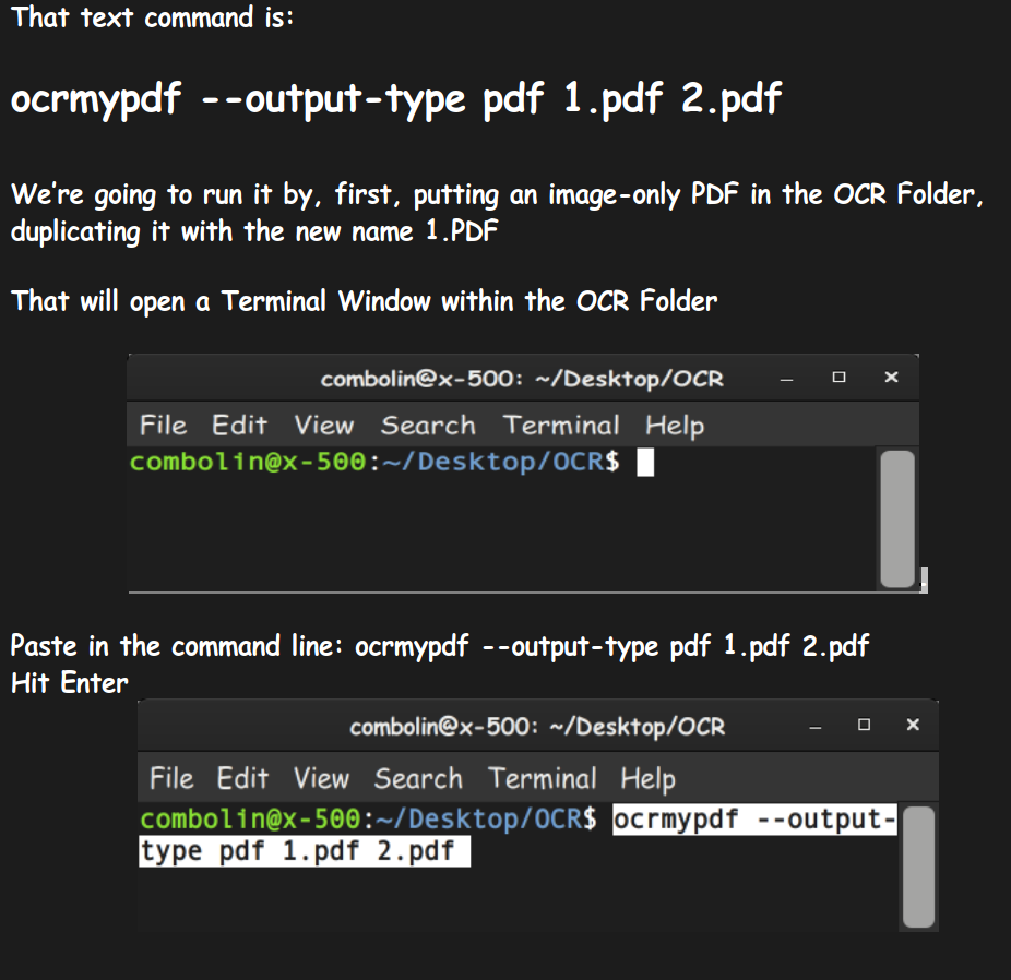 run the one-line command