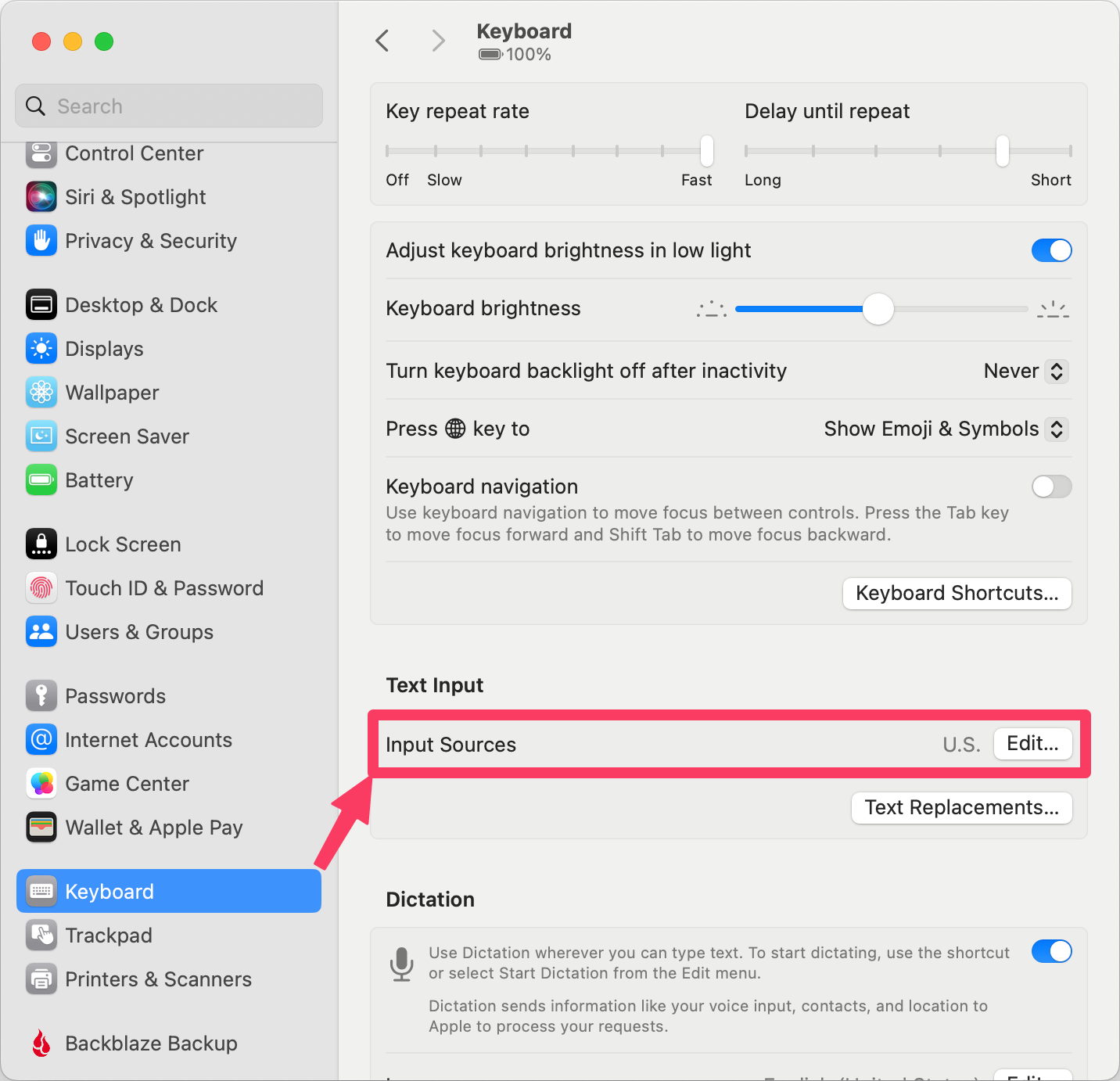 System Settings Keyboard Input Sources