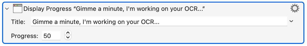 my progress bar says Gimme a minute, I'm working on your OCR... Progress:50