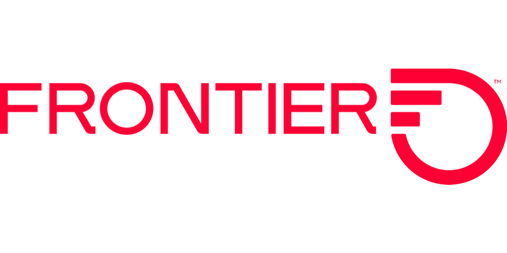 Frontier Logo - just says Fontier in red caps and a swirly symbol thingy also in red