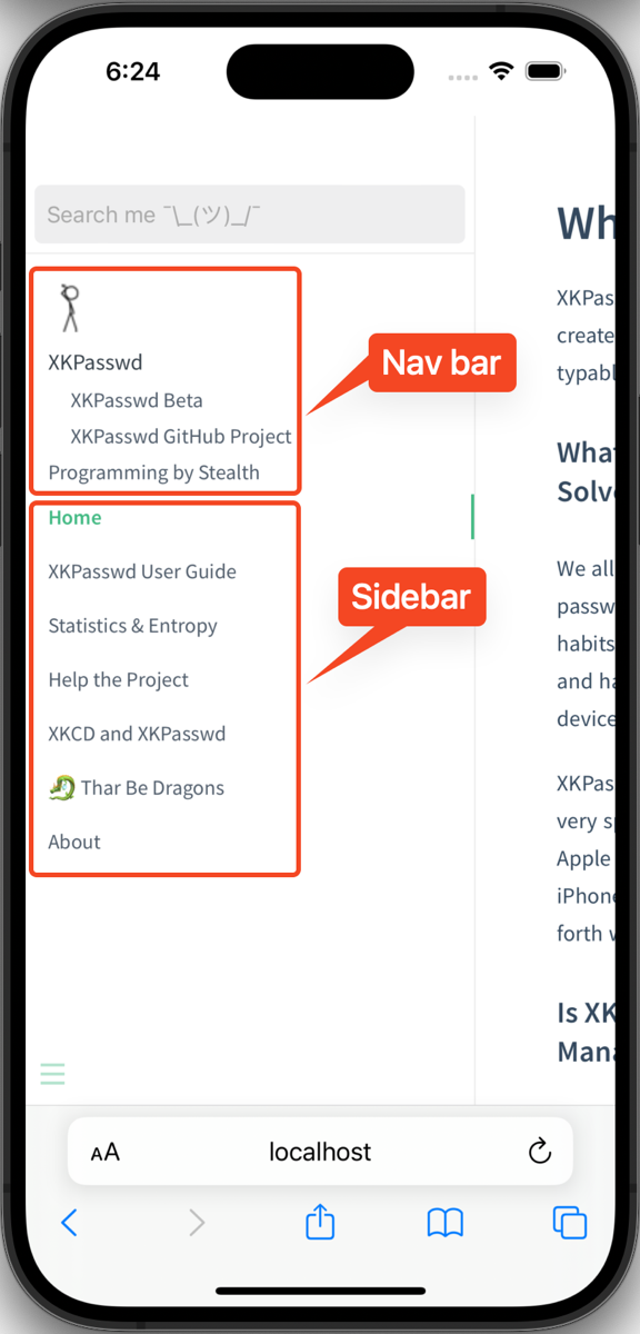 Nav and Sidebars Open But One Above the Other.