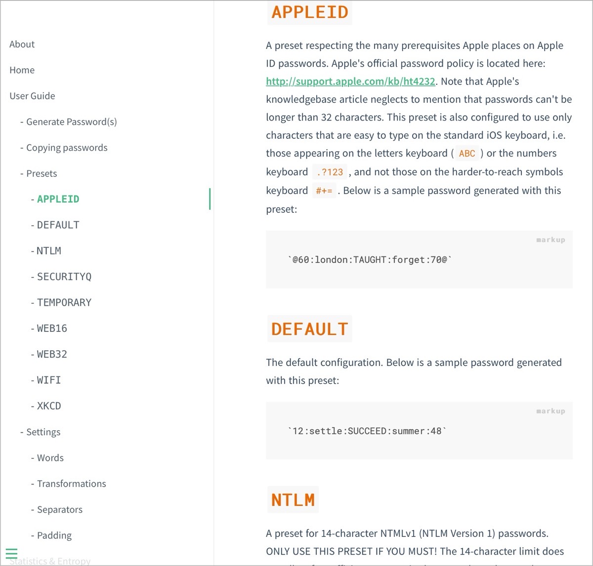 XKPasswd docs in Docsify.