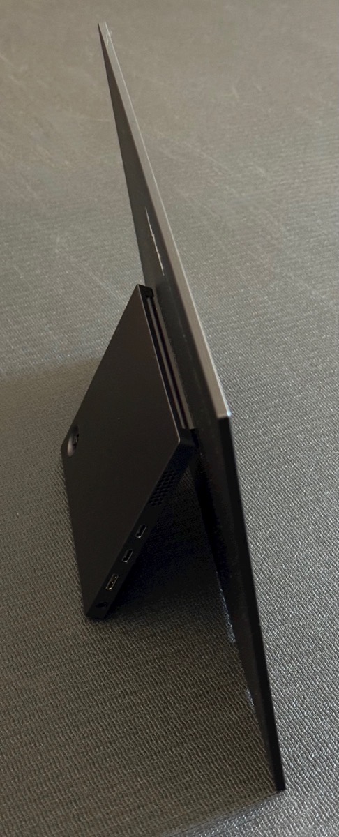 display at a sharp angle - around 15° from vertical