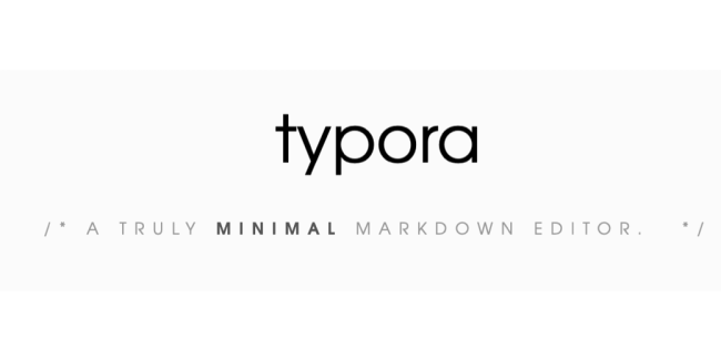Typora home page icon that says /* A TRULY MINIMAL MARKDOWN EDITOR. *I