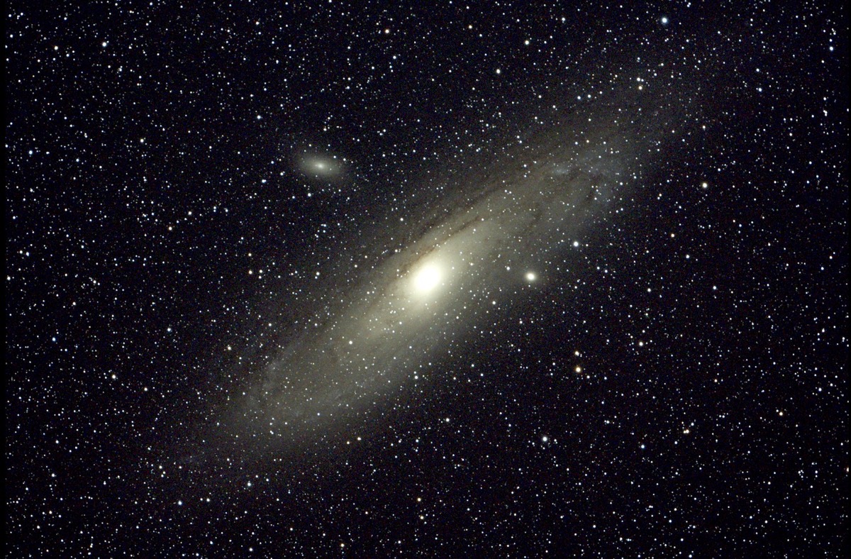 This is the best I can do with the skills I have.  Andromeda’s core is bright and fairly well defined.  The arms are very distinguishable. And the dust is visible and starting to show a hint of color.  I have been able to reduce some of the noise and reduce the brightness of the Milky Way stars.  This picture demonstrates I am on my way to a wall hanging picture in time.