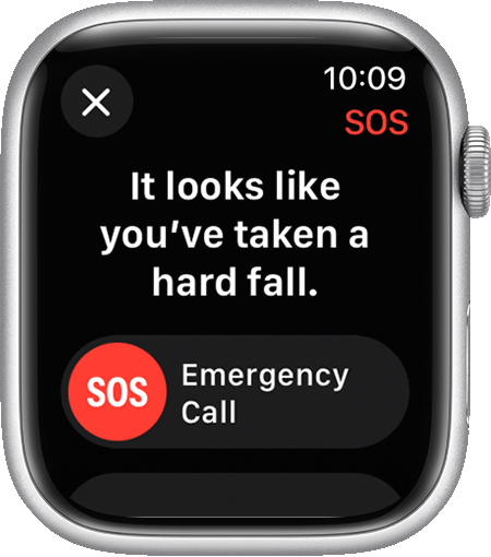 Emergency SOS Screen on Apple Watch.