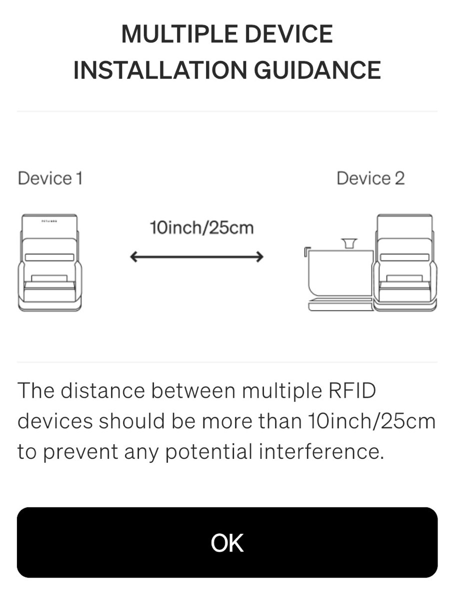 Diagram showing two RFID devices 10 inches apart.