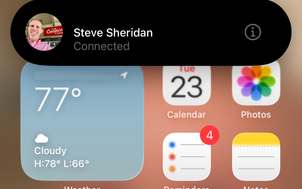 Banner showing Steve connected to my phone but i do not know what that means