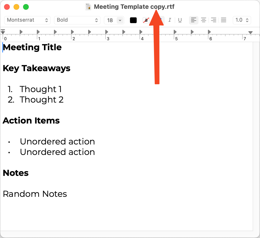 Meeting template now says copy when opened to not write over the stationery.