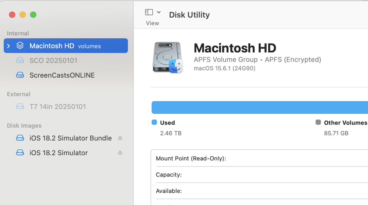 Disk Utility showing no mounted Kindle.