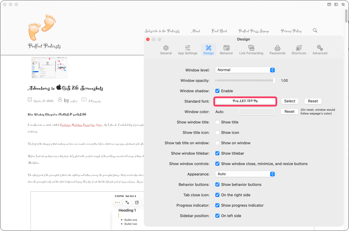 Font changed on Podfeet.png Font changed on Podfeet.