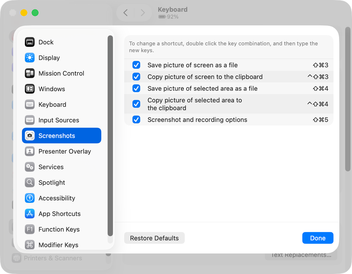 keyboard shortcut defaults for screenshots.png Keyboard shortcut defaults for screenshots.