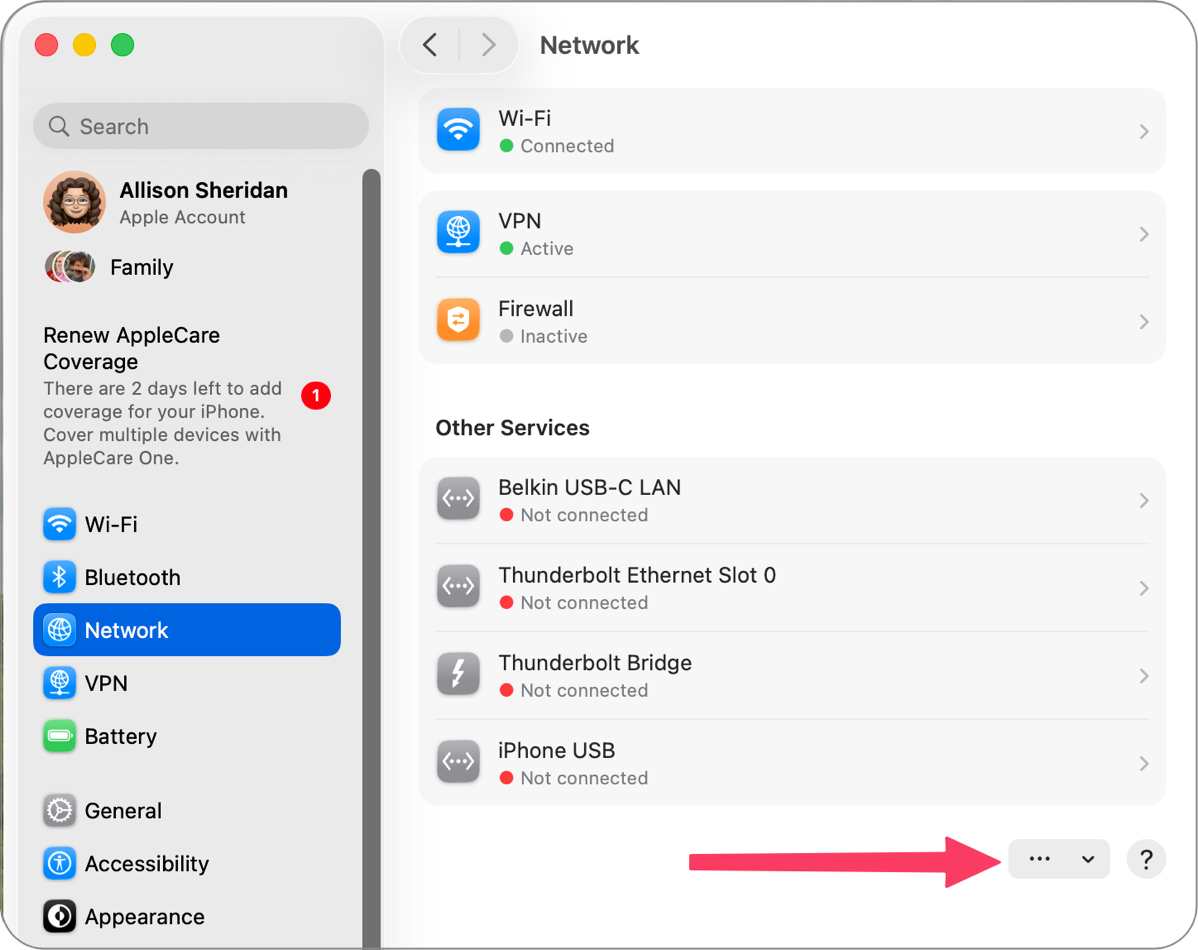 Arrow pointing at the 3-dot chevron where set service order is buried.png Arrow pointing at the 3-dot chevron where set service order is buried.