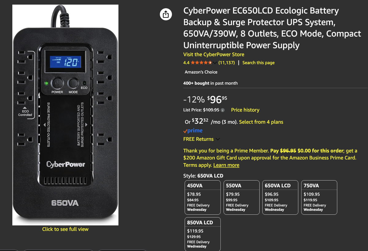 CyberPower EC650LCD Ecologic Battery Backup & Surge Protector UPS System,.png CyberPower EC650LCD Ecologic Battery Backup & Surge Protector UPS System,.
