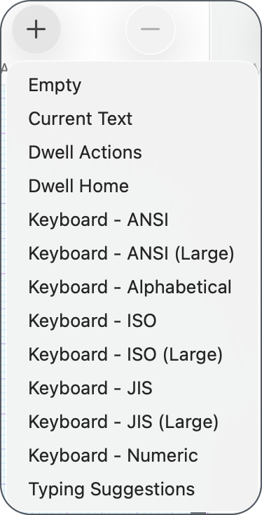 Options under Add Panel as described.