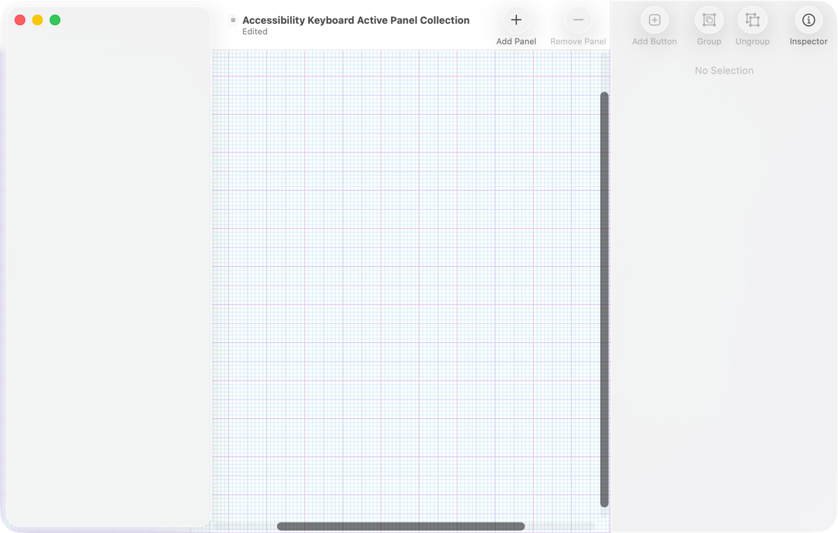 Panel Editor opening screen is almost entirely blank with one working button.
