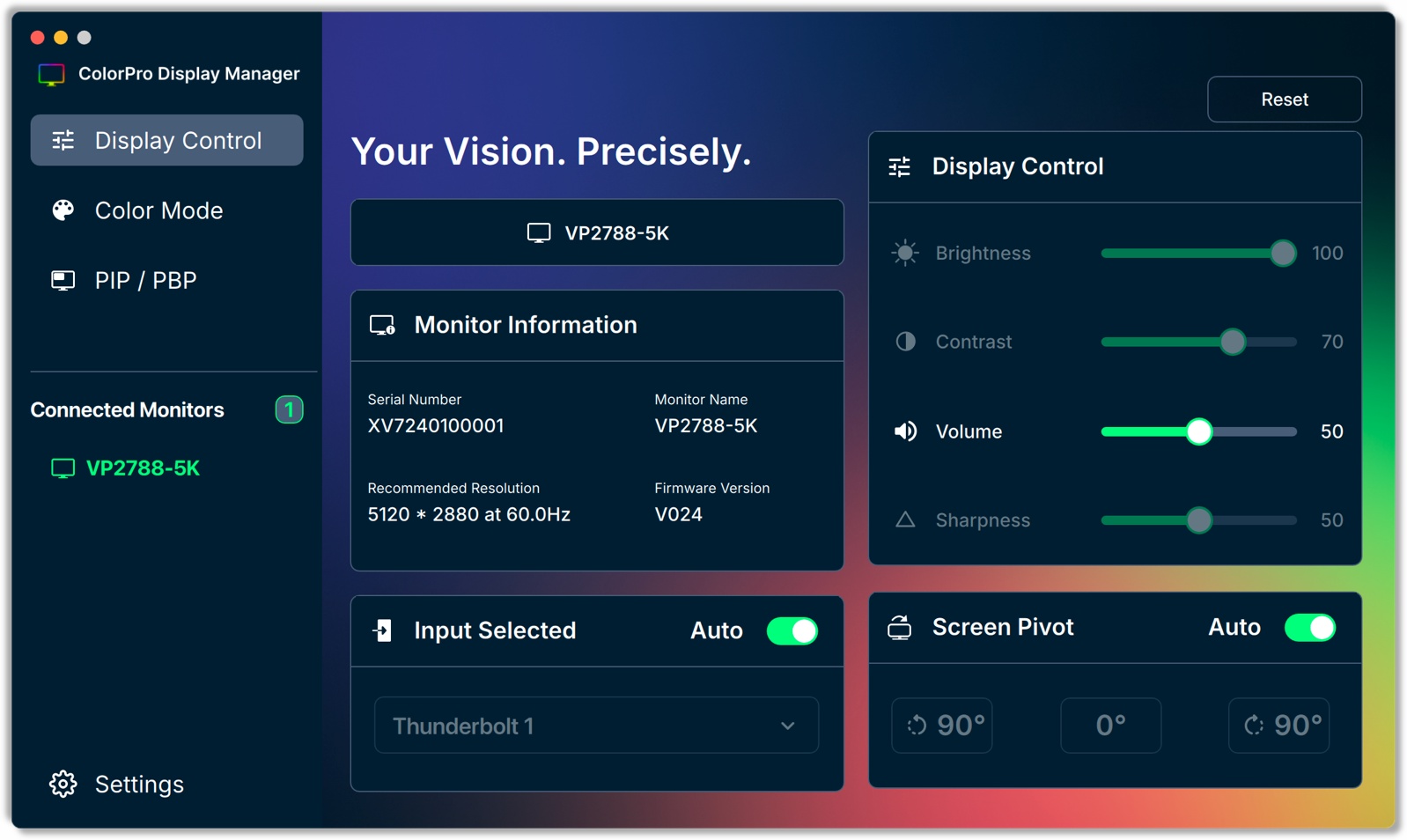 ColorPro Display Manager showing display settings.png ColorPro Display Manager showing display settings you would normally get with the joystick