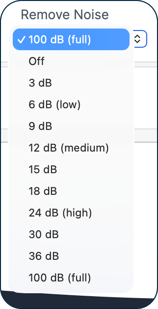 Remove noise levels in db.png Remove noise levels in db, described in the text above