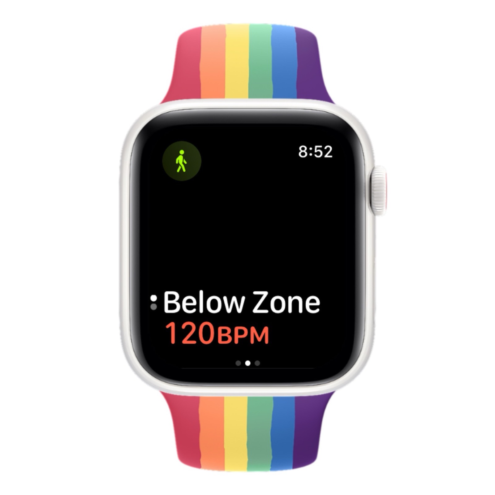 Below Zone at 120 BPM on Apple Watch.