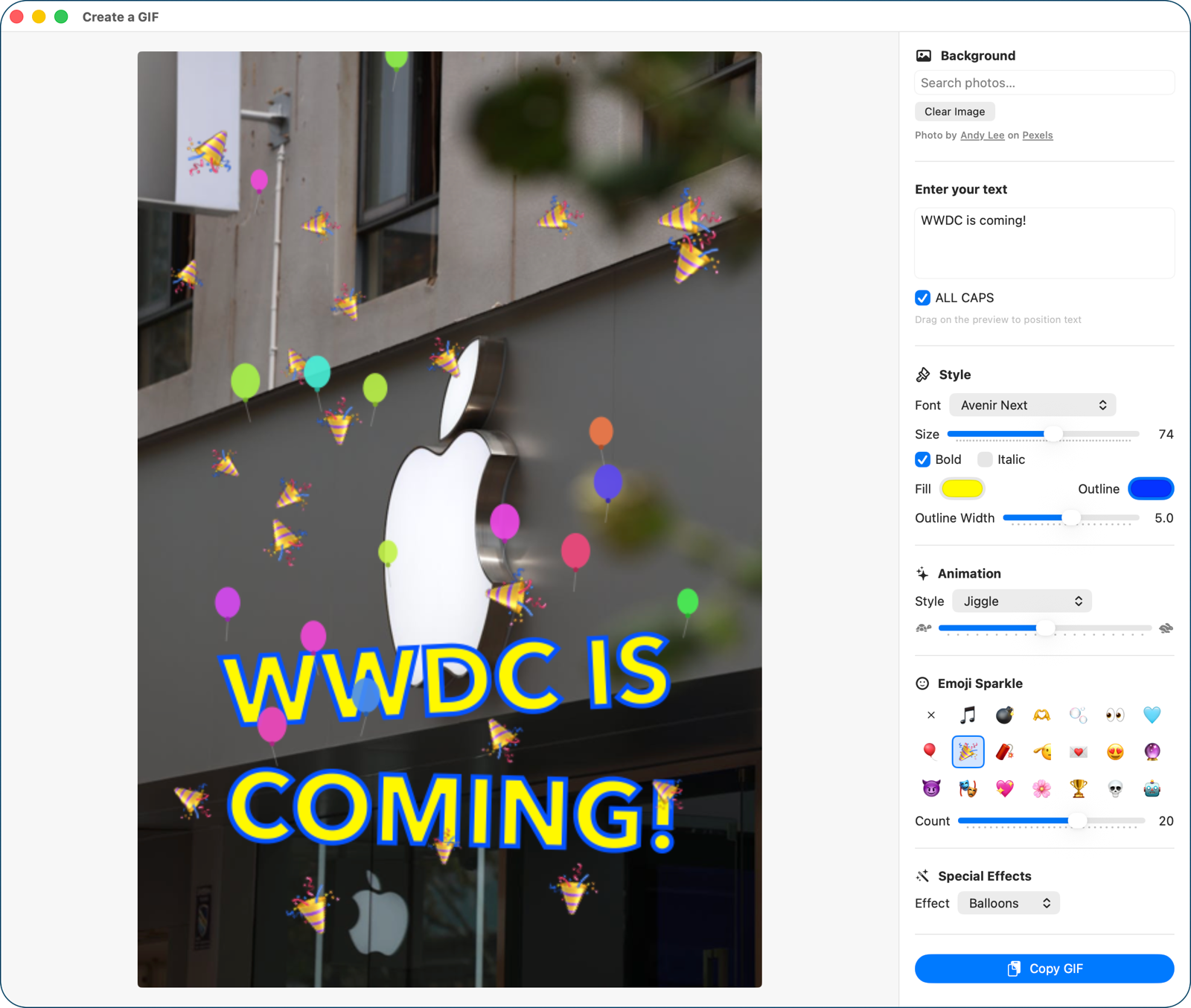Create GIF with background image.