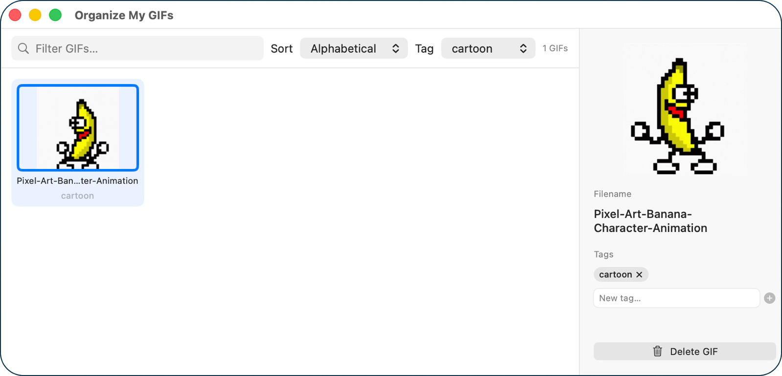 Tag and organize your GIFs.