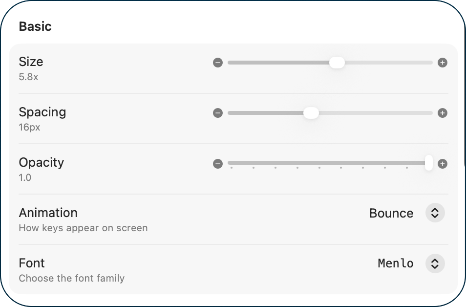 Appearance Basic Settings.