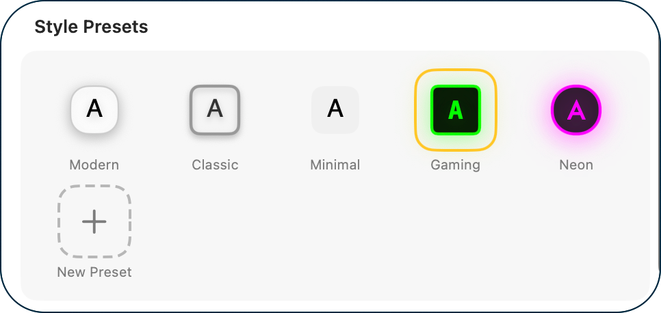 Appearance Style Presets.