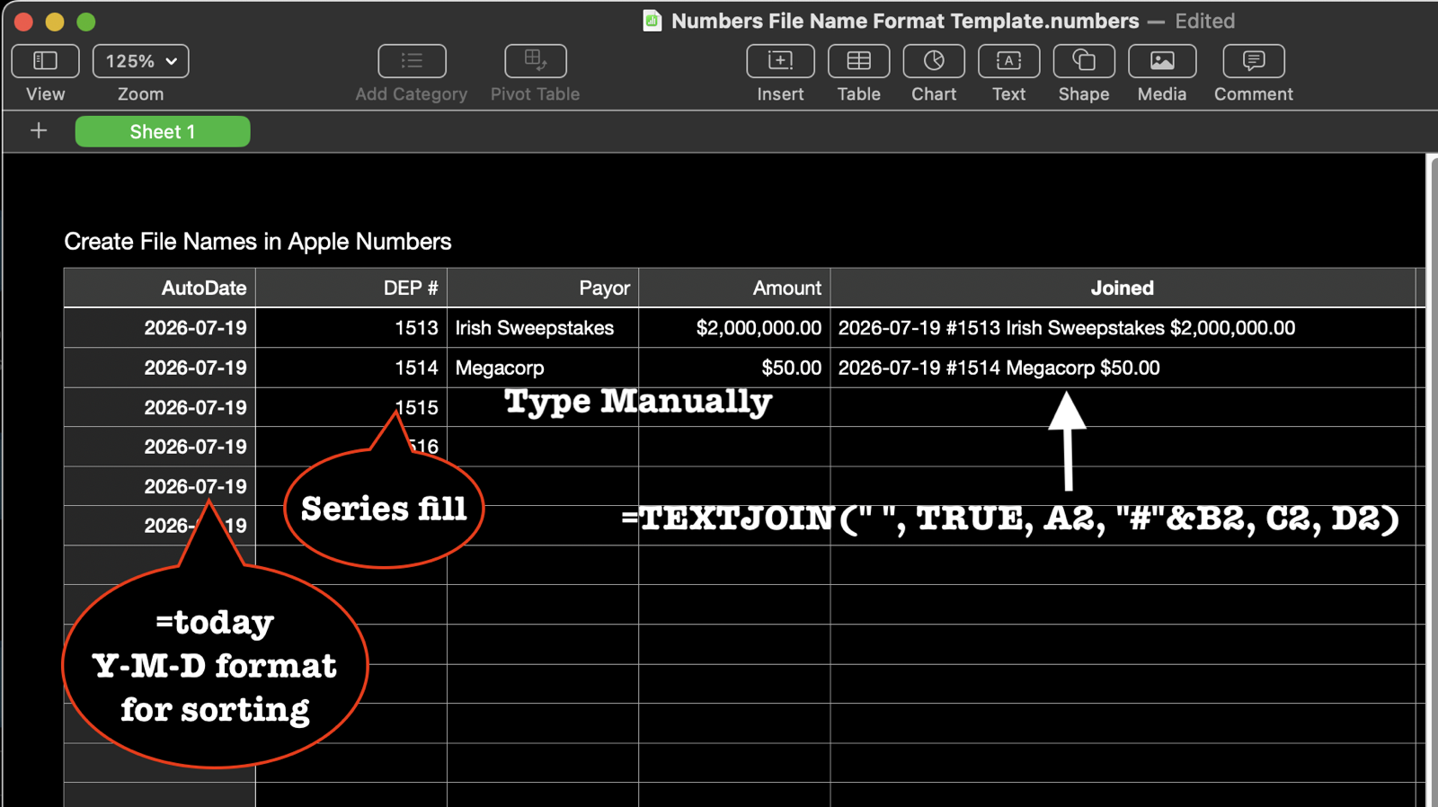 00 Tiny Tip Annotated Numbers Sheet.png Annotated Numbers Sheet showing formulas and columns to be joined