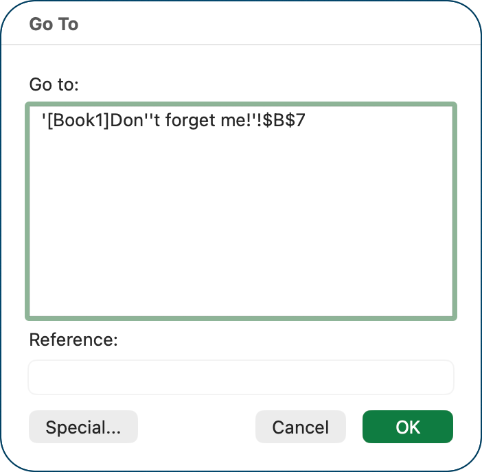#title# Go to menu with dependent cells.