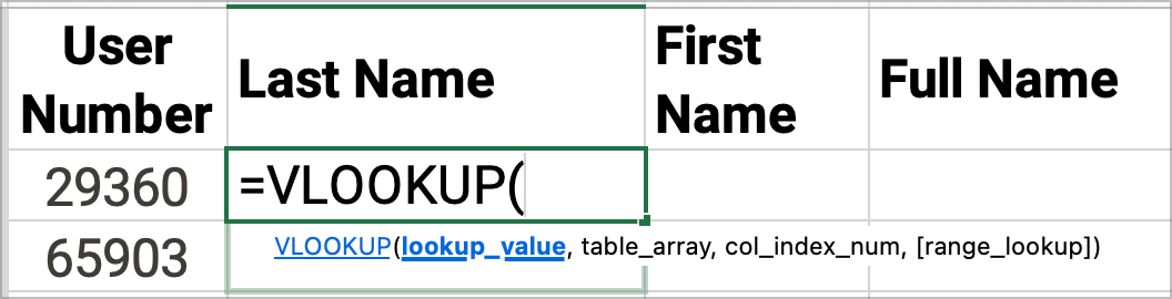 VLOOKUP tooltip as described.png VLOOKUP tooltip showing form to enter the values.