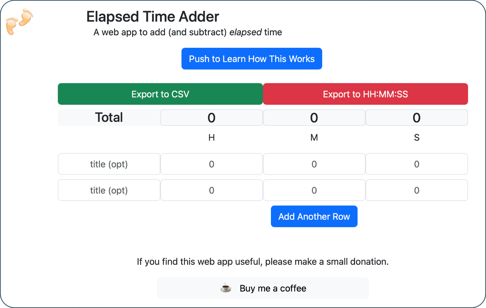 Elapsed Time Adder on GitHub Pages.